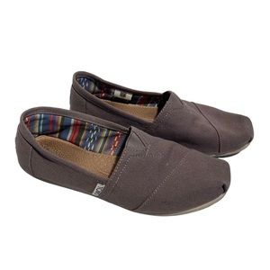 Toms Classics Ash Brown Canvas Slip on shoes flats size 7
